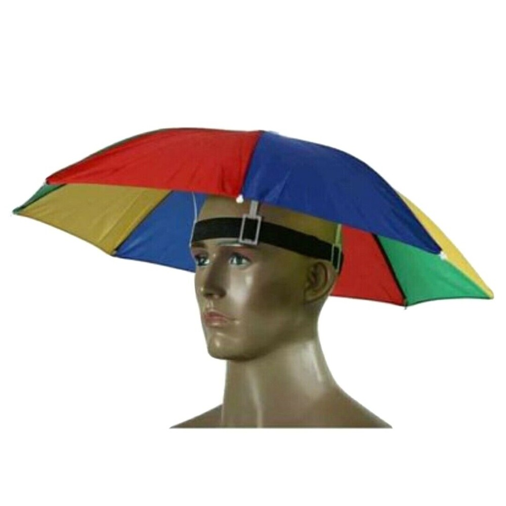 Foldable Rain Umbrella Hat Golf Fishing Camping Sun Shade Cap